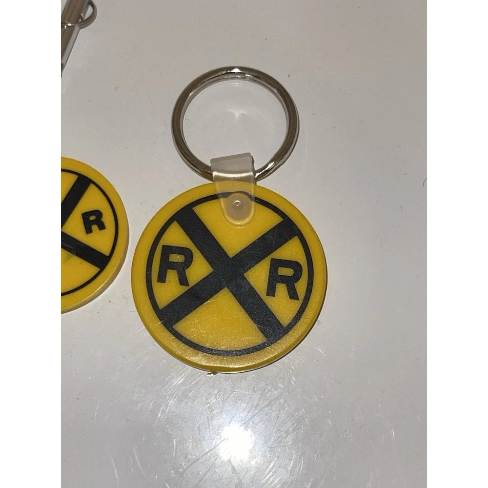 Vintage RR‎ RAILROAD CROSSING Keychain OPERATION LIFESAVER Key Ring Bundle Of 3